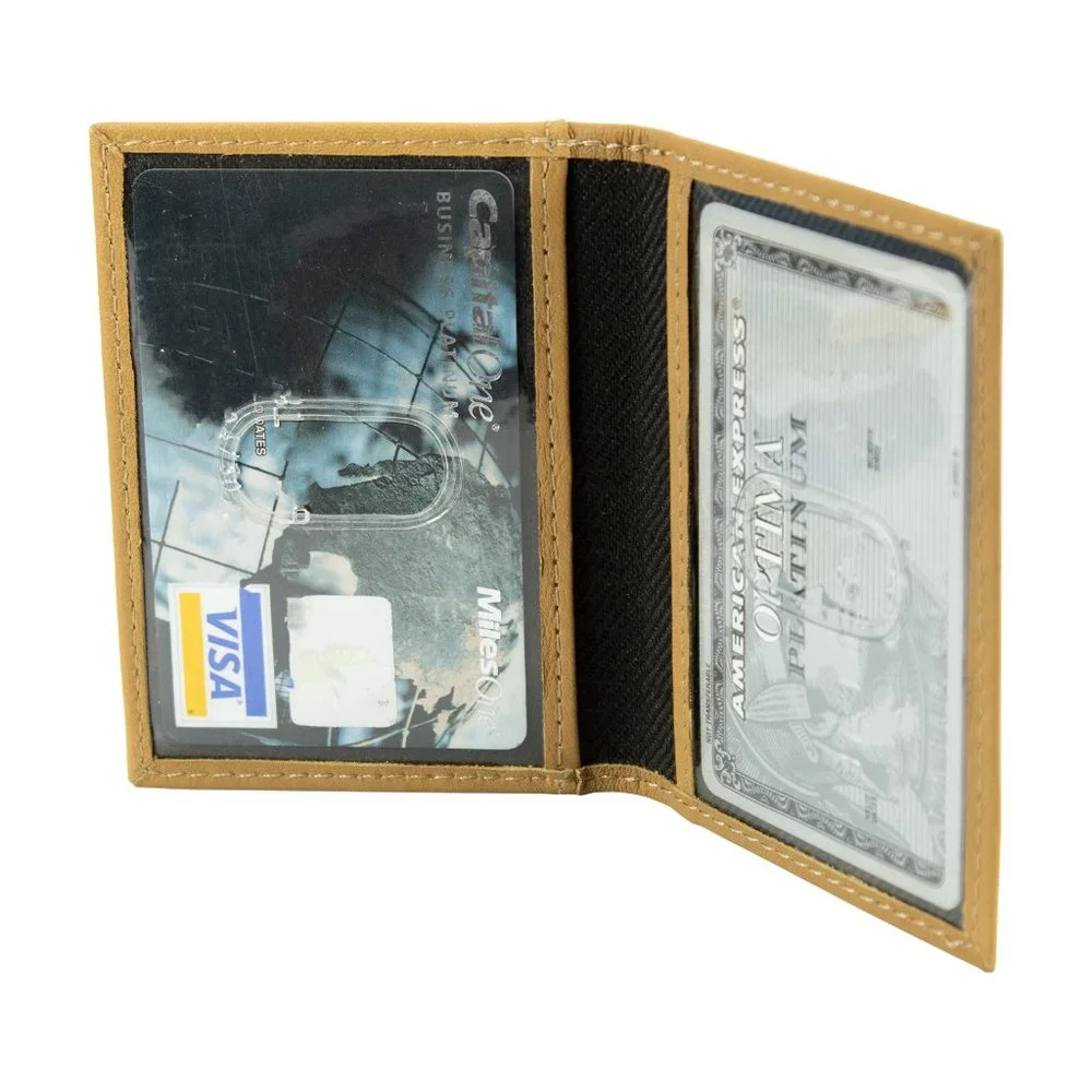 Genuine Leather ID Holder, Credit Card Case Bifold Men Crad Holder